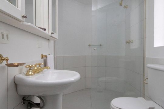 Banheiro da Suíte de apartamento à venda com 1 quarto, 40m² em Higienópolis, São Paulo