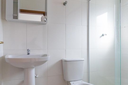 Banheiro da Suíte 1 de casa de condomínio à venda com 2 quartos, 55m² em Vila Santa Teresa (zona Leste), São Paulo