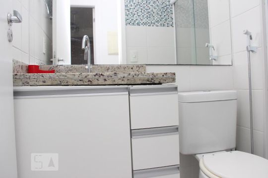 banheiro de apartamento para alugar com 2 quartos, 55m² em São Francisco Xavier, Rio de Janeiro