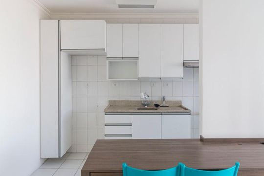 Cozinha de apartamento à venda com 1 quarto, 34m² em Vila Monte Alegre, São Paulo