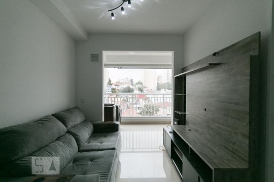 Sala e cozinha  de apartamento à venda com 1 quarto, 35m² em Cambuci, São Paulo