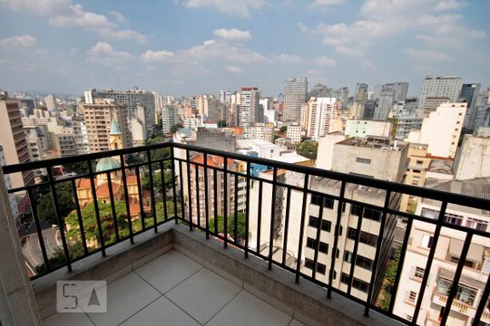 Varanda de apartamento para alugar com 1 quarto, 60m² em Santa Cecília, São Paulo