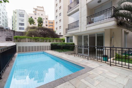 Área comum - Piscina de apartamento para alugar com 1 quarto, 60m² em Santa Cecília, São Paulo