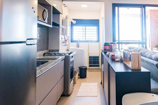 Cozinha de apartamento à venda com 2 quartos, 60m² em Jardim Dom Bosco, Campinas