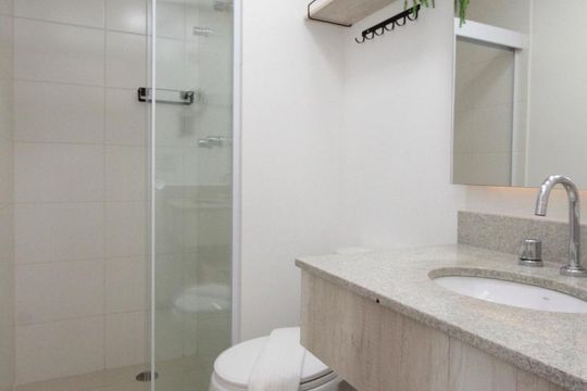 Banheiro de kitnet/studio à venda com 1 quarto, 35m² em Santa Efigênia, São Paulo