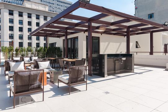 Área comum de kitnet/studio para alugar com 1 quarto, 20m² em Centro, São Paulo