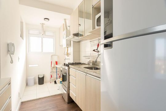 Cozinha de apartamento à venda com 3 quartos, 62m² em Residencial Parque da Fazenda, Campinas