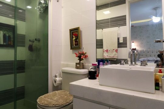 Banheiro da Suíte de apartamento à venda com 3 quartos, 94m² em Recreio dos Bandeirantes, Rio de Janeiro