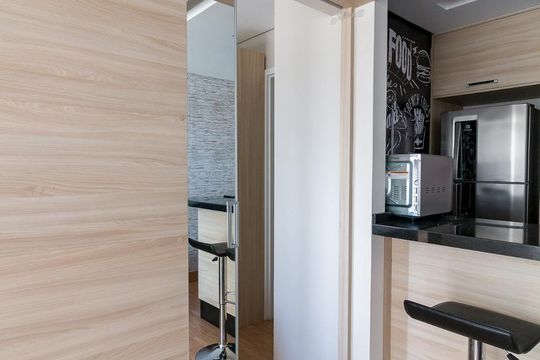 Entrada quarto suíte de apartamento à venda com 1 quarto, 38m² em Jardim Flor da Montanha, Guarulhos