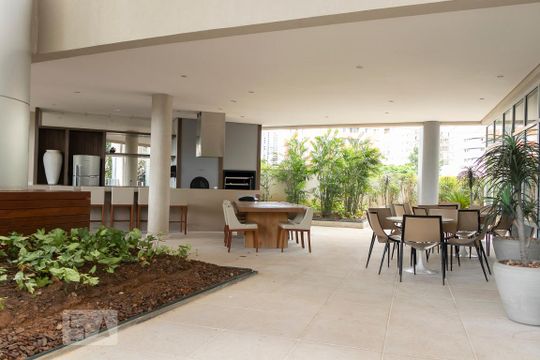 Área comum - Churrasqueira de kitnet/studio para alugar com 1 quarto, 57m² em Vila Gertrudes, São Paulo