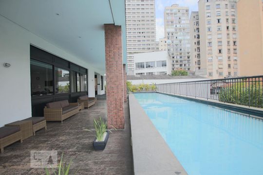 Piscina de apartamento para alugar com 1 quarto, 42m² em Santa Cecília, São Paulo