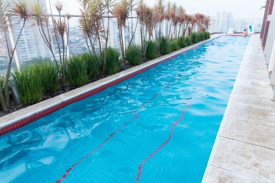 Área comum da cobertura - piscina de kitnet/studio para alugar com 1 quarto, 36m² em Vila Augusta, Guarulhos