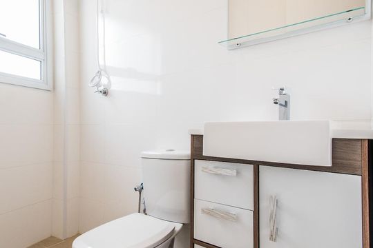 Banheiro de kitnet/studio à venda com 1 quarto, 34m² em Centro, São Paulo