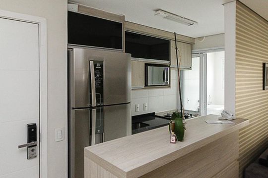 Cozinha de apartamento para alugar com 1 quarto, 53m² em Jardim Anália Franco, São Paulo