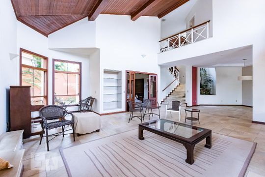 Sala com Lareira de casa de condomínio à venda com 4 quartos, 450m² em Residencial Parque Rio das Pedras, Campinas