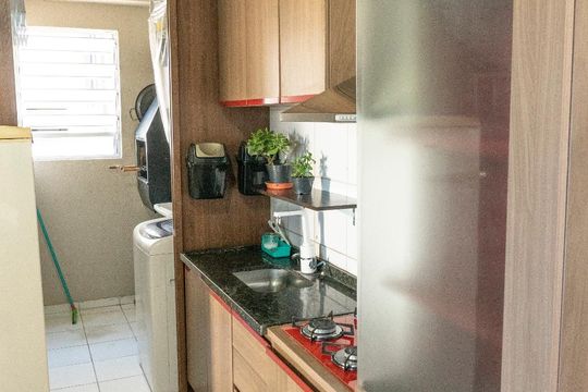 Cozinha de apartamento para alugar com 2 quartos, 48m² em Duque de Caxias, São Leopoldo