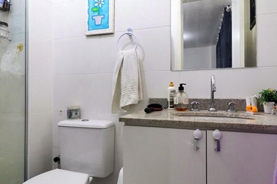 Banheiro da Suíte 3 de casa de condomínio à venda com 3 quartos, 165m² em Vargem Pequena, Rio de Janeiro