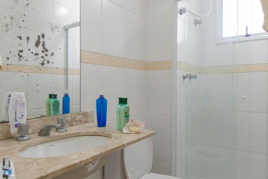 Banheiro de apartamento para alugar com 2 quartos, 57m² em Vila Cruz das Almas, São Paulo