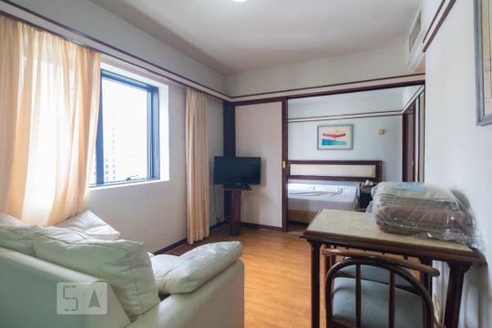 Sala de apartamento à venda com 1 quarto, 40m² em Cidade Monções, São Paulo