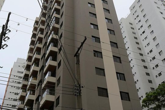 Fachada de apartamento para alugar com 2 quartos, 55m² em Brooklin Paulista, São Paulo