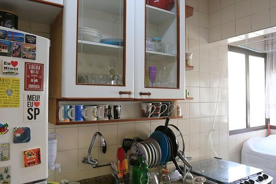 Cozinha de apartamento para alugar com 2 quartos, 55m² em Brooklin Paulista, São Paulo