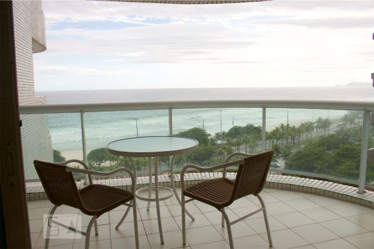 Varanda da Sala de kitnet/studio para alugar com 1 quarto, 60m² em Barra da Tijuca, Rio de Janeiro