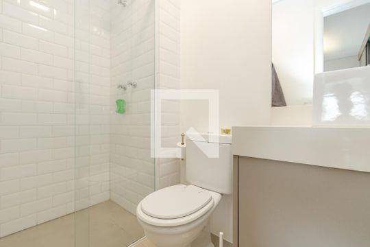 Banheiro da Suíte de apartamento à venda com 1 quarto, 42m² em Cidade Monções, São Paulo
