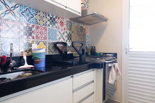 Cozinha de apartamento para alugar com 2 quartos, 76m² em Jardim Santo Amaro, São Paulo
