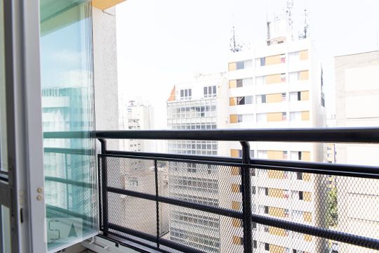 Varanda da Sala de kitnet/studio à venda com 1 quarto, 29m² em Consolação, São Paulo