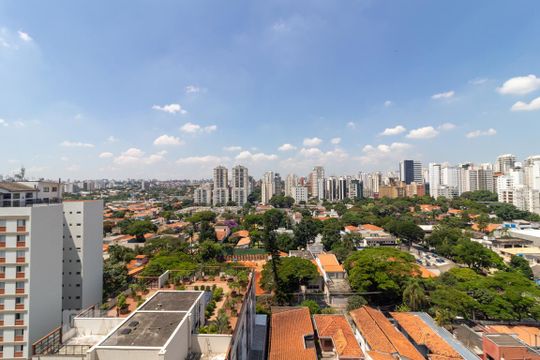Vista da Sala de apartamento à venda com 2 quartos, 58m² em Brooklin Paulista, São Paulo