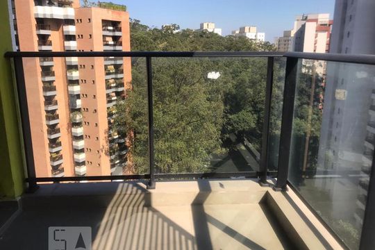 Varanda da Sala de apartamento à venda com 1 quarto, 45m² em Vila Andrade, São Paulo