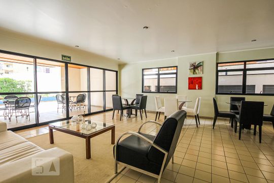 Área comum - Salão de festas de apartamento para alugar com 1 quarto, 50m² em Cambuí, Campinas
