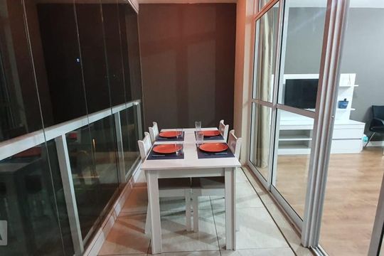 Varanda da Sala de kitnet/studio à venda com 1 quarto, 35m² em Real Parque, São Paulo