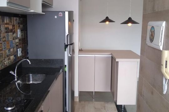cozinha de apartamento para alugar com 2 quartos, 49m² em Vila Satúrnia, Campinas