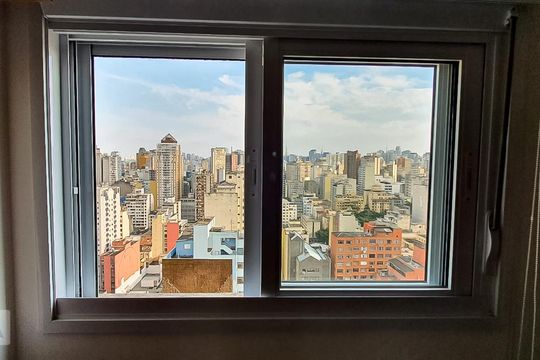 Janela do Quarto de apartamento à venda com 1 quarto, 40m² em Vila Buarque, São Paulo