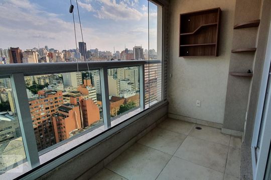 Varanda de apartamento à venda com 1 quarto, 40m² em Vila Buarque, São Paulo