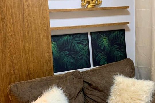 Detalhe Sala de apartamento à venda com 1 quarto, 40m² em Setor Bueno, Goiânia