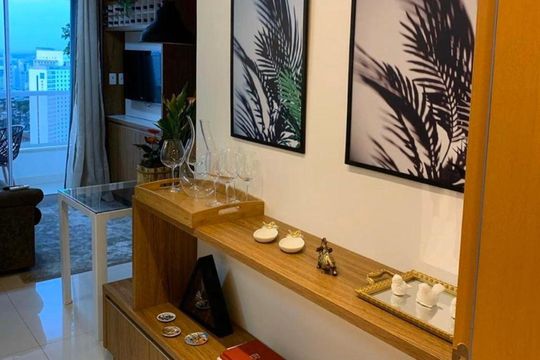 Sala de apartamento à venda com 1 quarto, 40m² em Setor Bueno, Goiânia