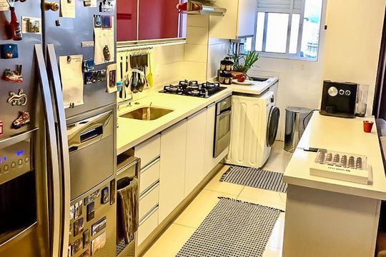 Cozinha de apartamento à venda com 1 quarto, 70m² em Brooklin Paulista, São Paulo