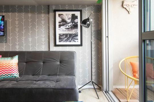 Sala e Varanda de kitnet/studio para alugar com 1 quarto, 22m² em Consolação, São Paulo