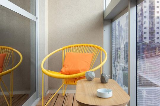 Varanda de kitnet/studio para alugar com 1 quarto, 22m² em Consolação, São Paulo