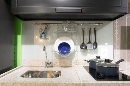 Cozinha de kitnet/studio para alugar com 1 quarto, 22m² em Consolação, São Paulo