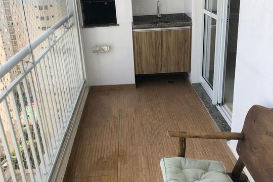 varanda gourmet de apartamento à venda com 3 quartos, 110m² em Vila Progresso, Campinas