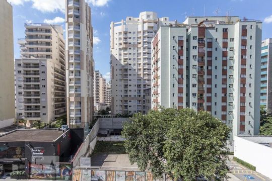 Vista da sala de apartamento à venda com 1 quarto, 40m² em Consolação, São Paulo