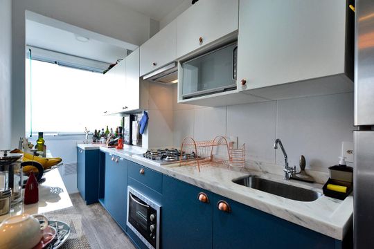 Cozinha de apartamento à venda com 2 quartos, 43m² em Barra Funda, São Paulo