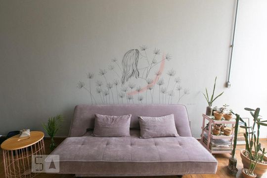 Sala de apartamento para alugar com 1 quarto, 50m² em Lourdes, Belo Horizonte