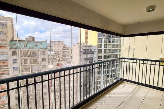 Varanda de apartamento para alugar com 1 quarto, 42m² em Santa Cecília, São Paulo