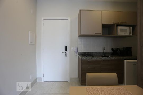 Cozinha de kitnet/studio à venda com 1 quarto, 26m² em Centro, São Paulo