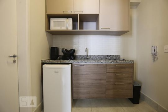 Cozinha de kitnet/studio à venda com 1 quarto, 30m² em Centro, São Paulo