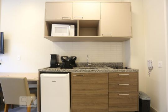 Cozinha de kitnet/studio à venda com 1 quarto, 20m² em Centro, São Paulo